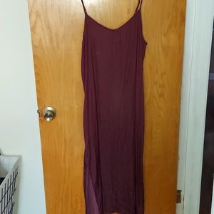 Aerie Slip Dress, Large, Maroon/Merlot Color